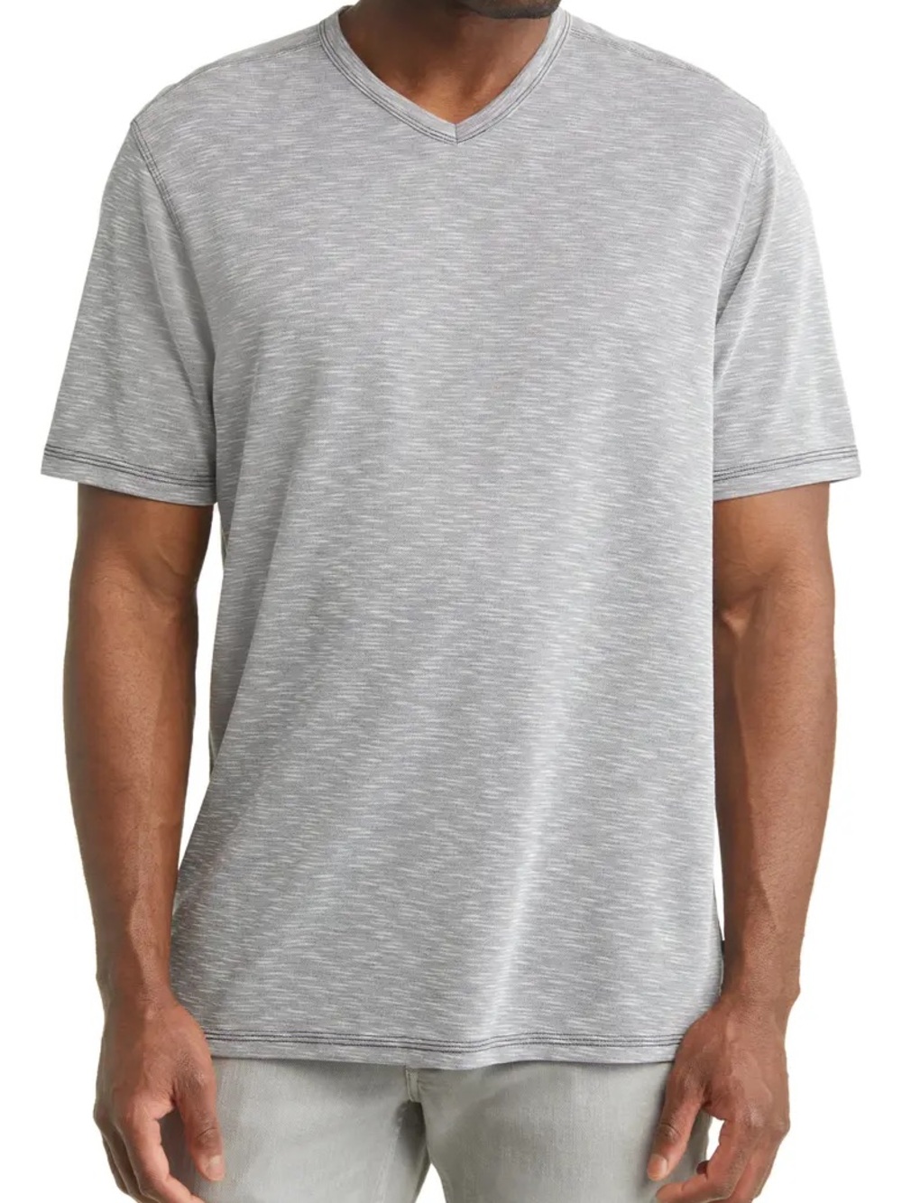 Light Blue & Grey Cape Cayo V-Neck T-Shirts